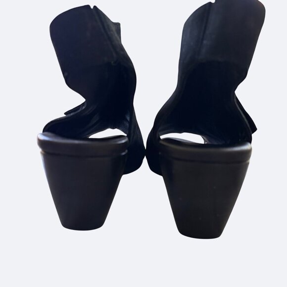 Munro NAKITA Leather Suede Boot Bootie Size 7.5M Black Heel Open Retail $220 EUC - Picture 7 of 10